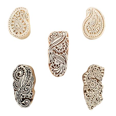 Set of 5 Piece New Mix Wooden Printing Blocks